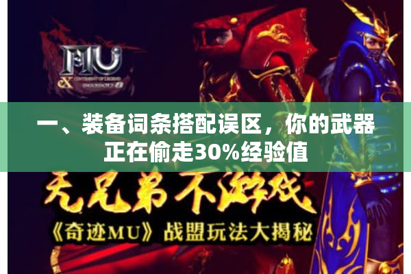 一、装备词条搭配误区，你的武器正在偷走30%经验值